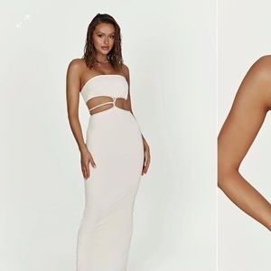 Meshki Billie dress in bone NWT